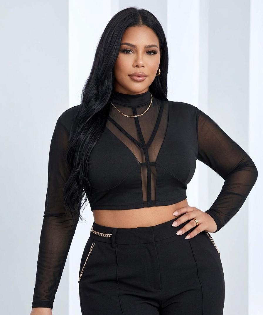 Crop top de malla